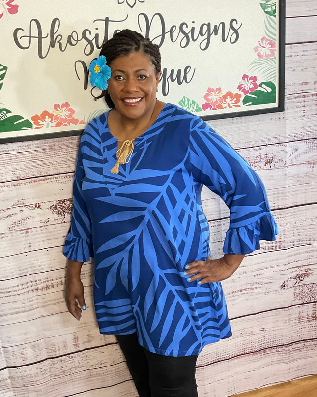 BLUE DRAWSTRING KAFTAN