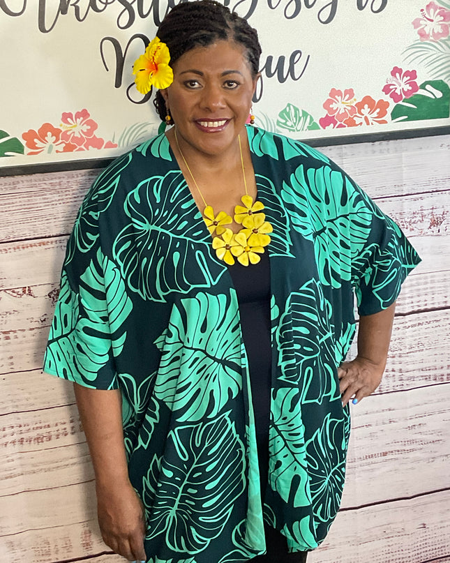 MONSTERA GREEN KIMONO