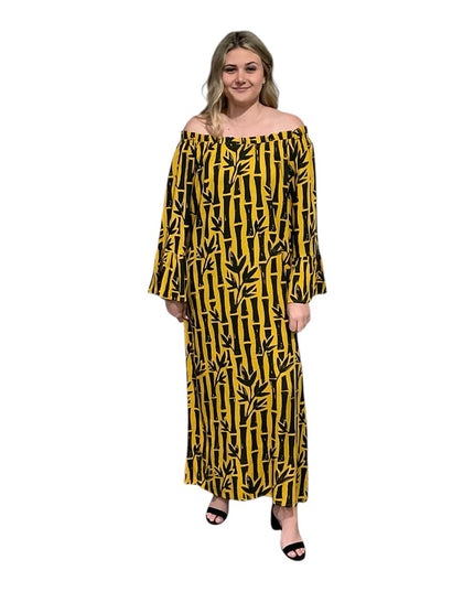 Off-Shoulder Rayon Maxi Dress