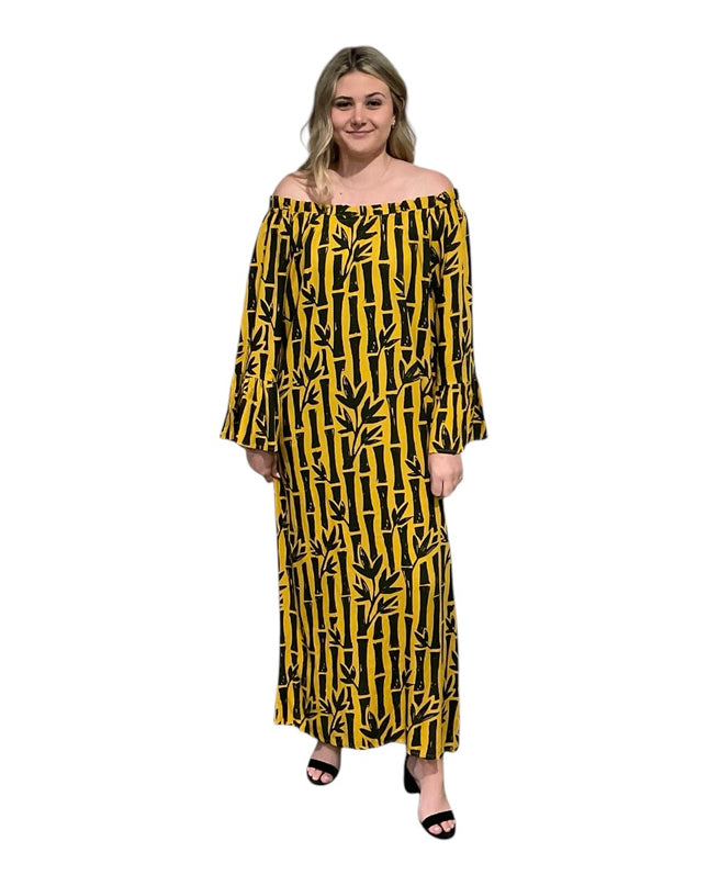 Off-Shoulder Rayon Maxi Dress