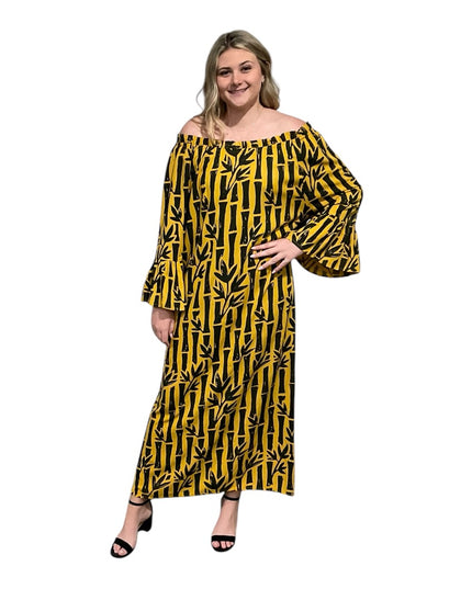 Off-Shoulder Rayon Maxi Dress