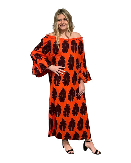 Off-Shoulder Rayon Maxi Dress