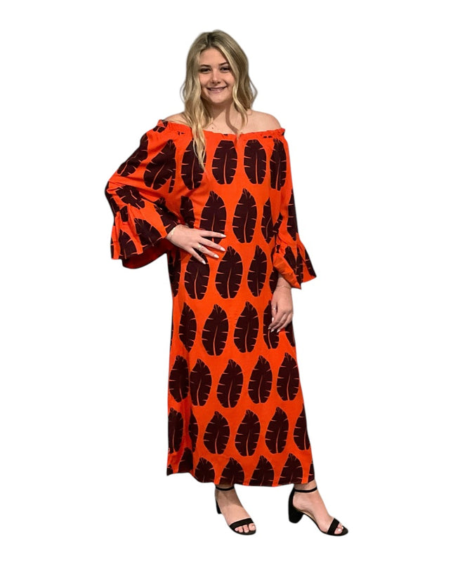 Off-Shoulder Rayon Maxi Dress