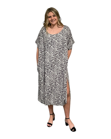 Round neck short sleeve dress