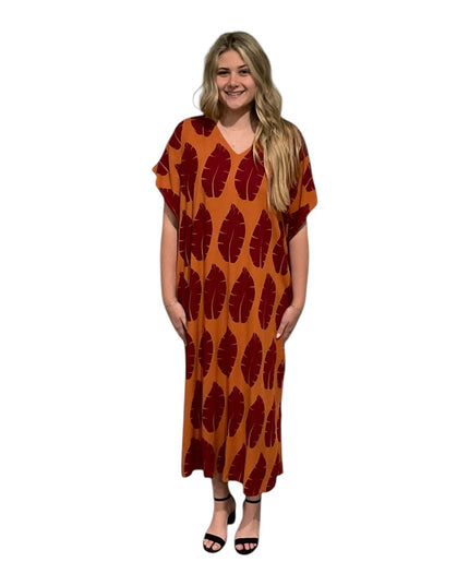 V-Neck Kaftan Long Dress