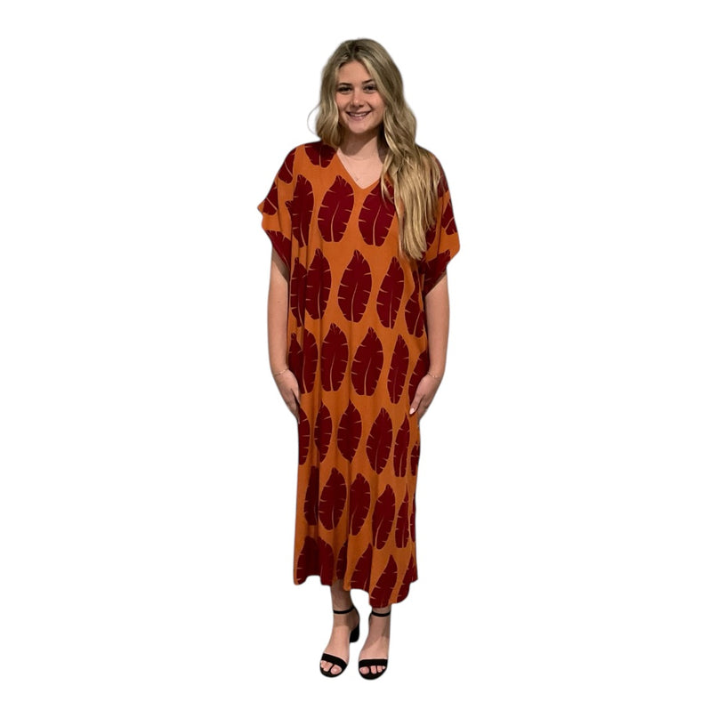 V-Neck Kaftan Long Dress