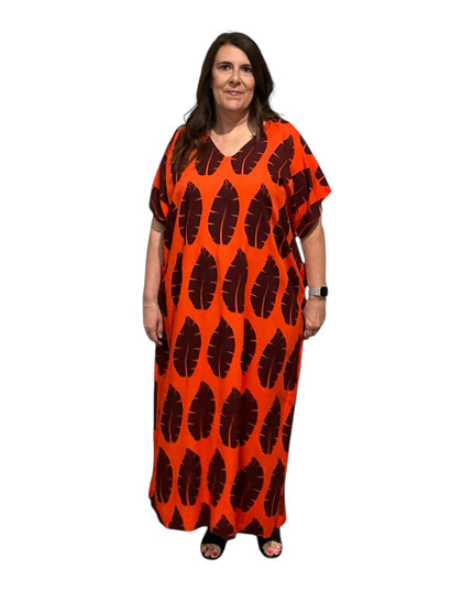 V-Neck Kaftan Long Dress