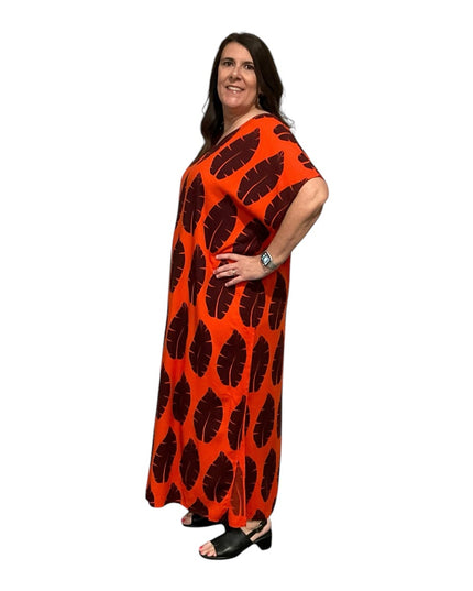 V-Neck Kaftan Long Dress