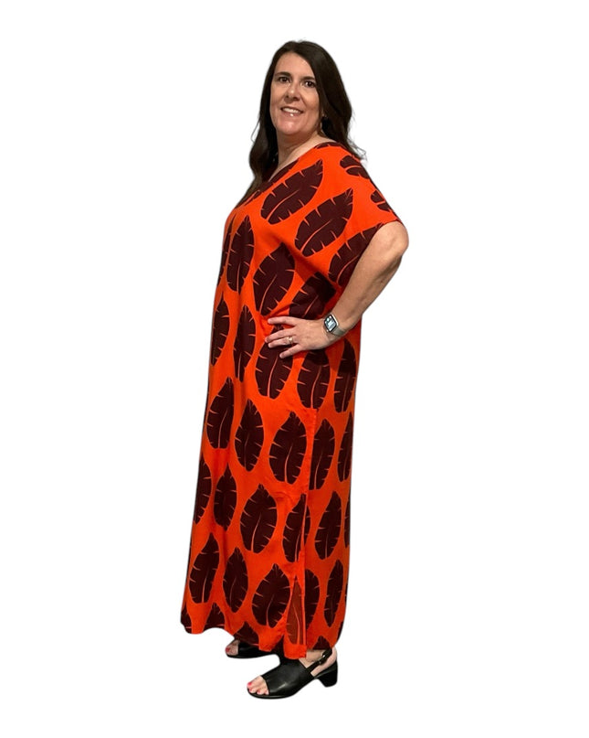 V-Neck Kaftan Long Dress