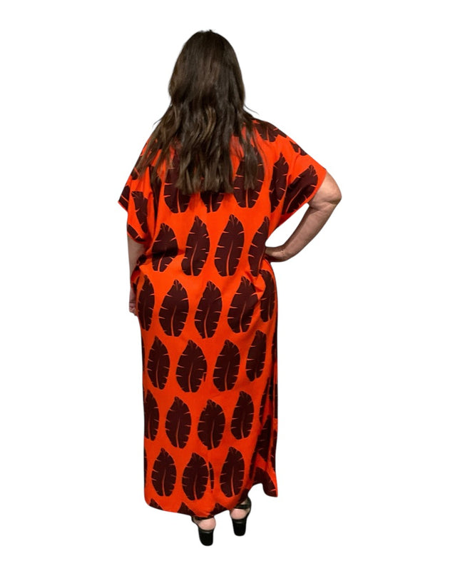 V-Neck Kaftan Long Dress
