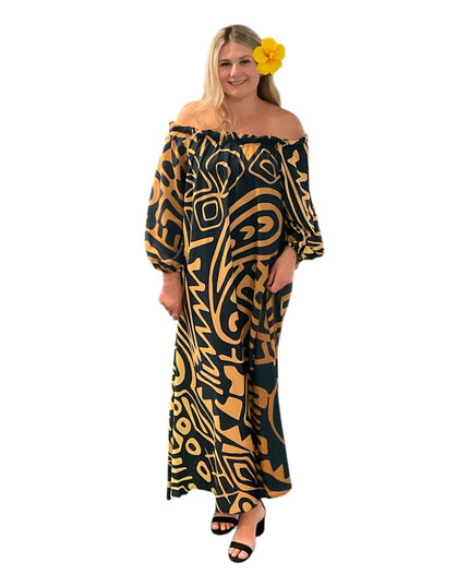 Chiffon Off-Shoulder Maxi Dress