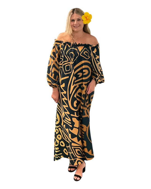 Chiffon Off-Shoulder Maxi Dress