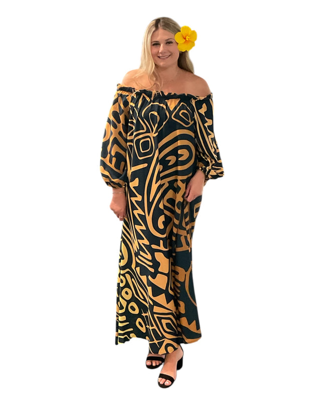 Chiffon Off-Shoulder Maxi Dress