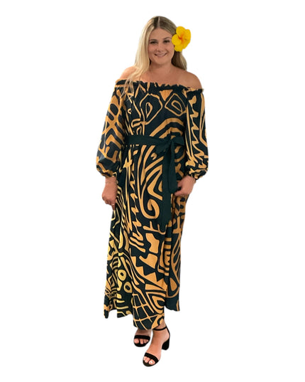 Chiffon Off-Shoulder Maxi Dress