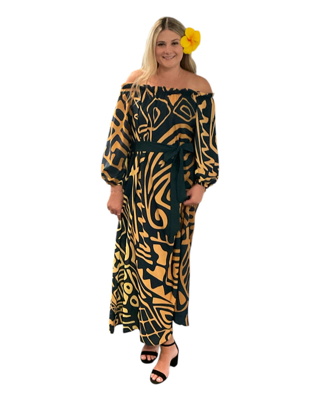 Chiffon Off-Shoulder Maxi Dress