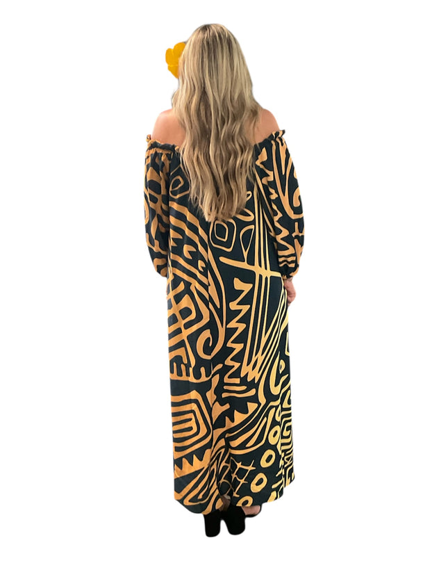 Chiffon Off-Shoulder Maxi Dress
