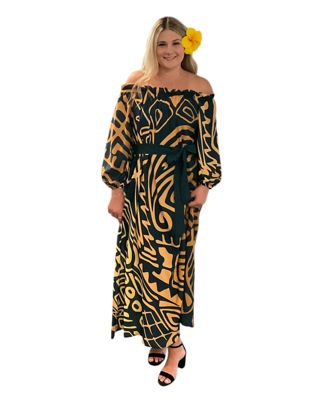 Chiffon Off-Shoulder Maxi Dress