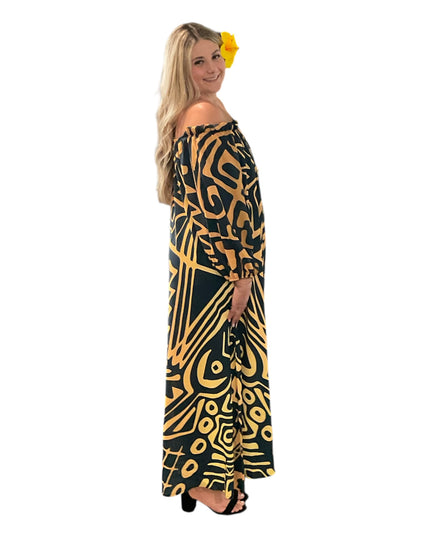 Chiffon Off-Shoulder Maxi Dress