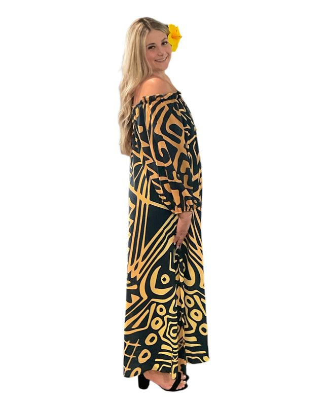 Chiffon Off-Shoulder Maxi Dress