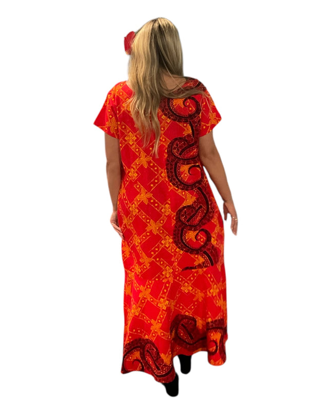 Red Cotton Fishtail Dresss