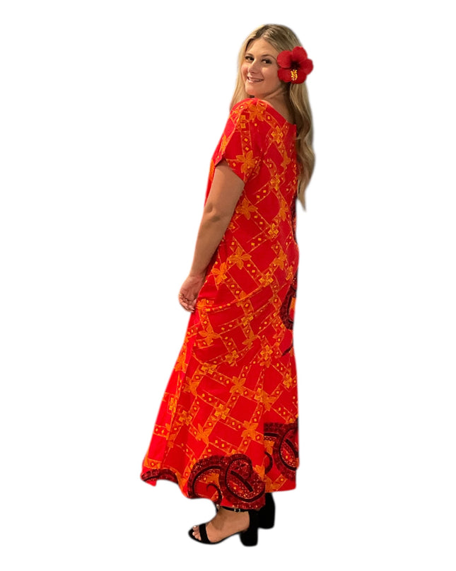 Red Cotton Fishtail Dresss