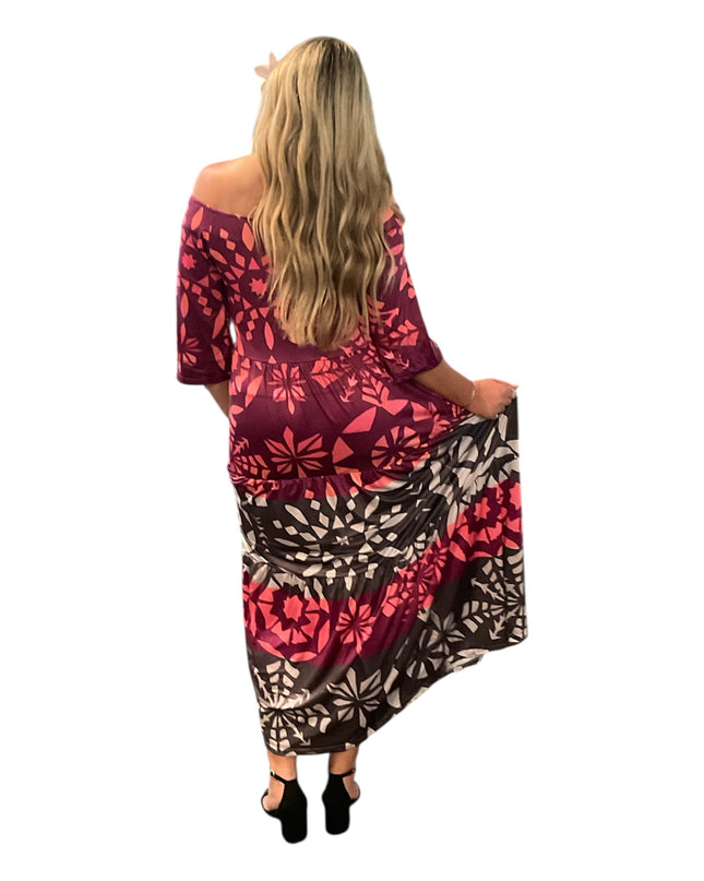 Multicolor Polyester Maxi Dress
