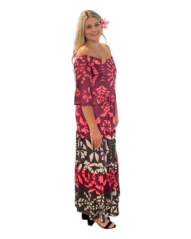 Multicolor Polyester Maxi Dress