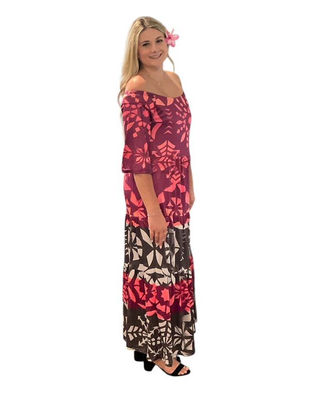 Multicolor Polyester Maxi Dress