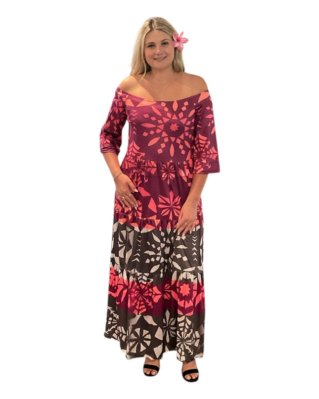 Multicolor Polyester Maxi Dress