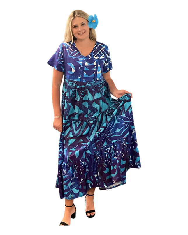 CHIFFON EMPIRE WAIST MAXI DRESS