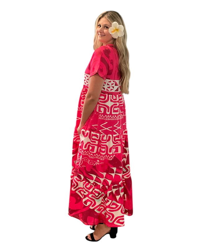 CHIFFON EMPIRE WAIST MAXI DRESS