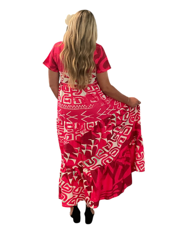 CHIFFON EMPIRE WAIST MAXI DRESS