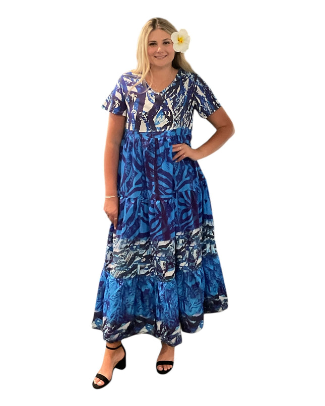 CHIFFON EMPIRE WAIST MAXI DRESS