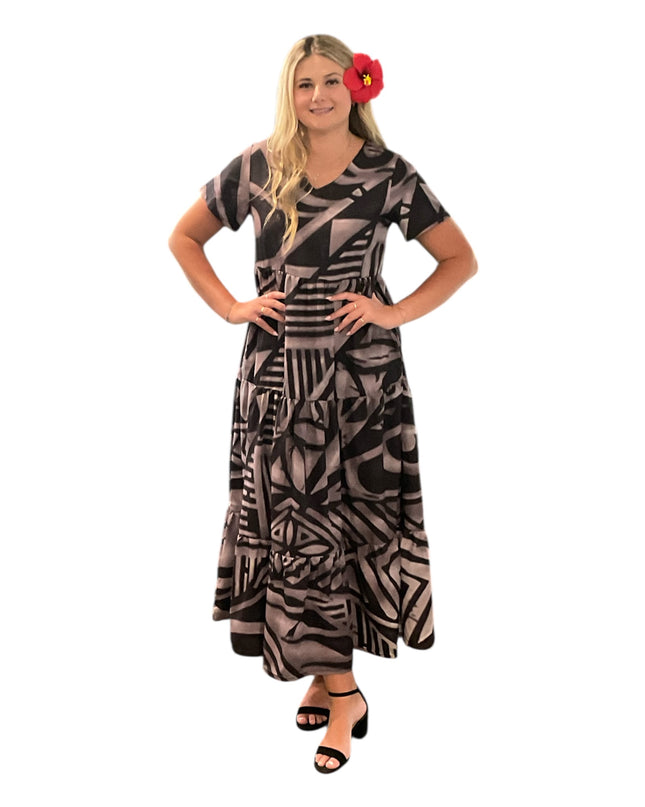 CHIFFON EMPIRE WAIST MAXI DRESS