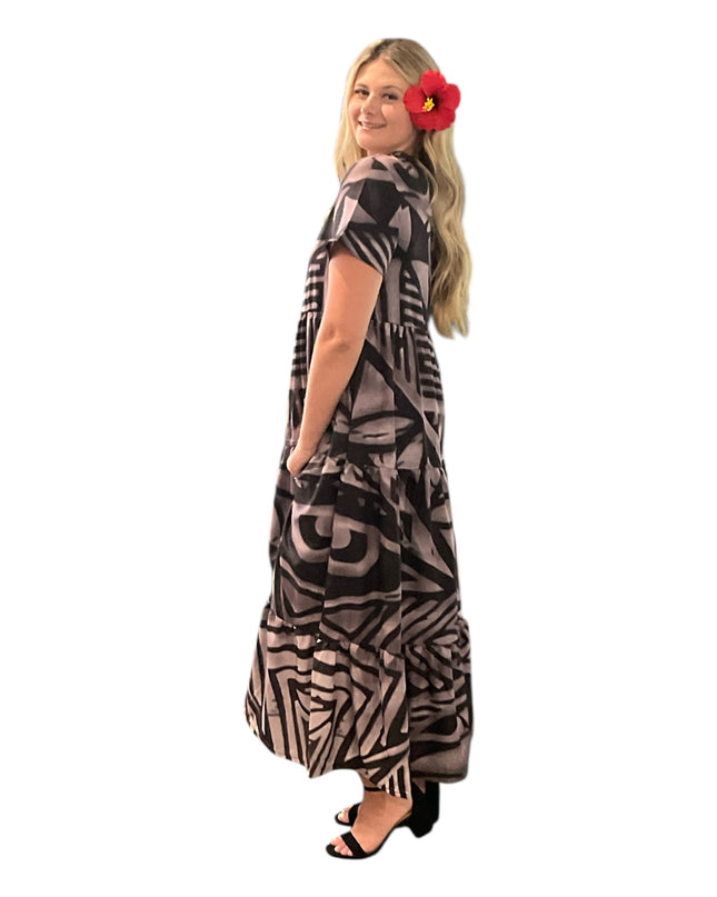 CHIFFON EMPIRE WAIST MAXI DRESS