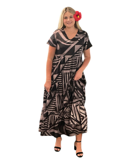 CHIFFON EMPIRE WAIST MAXI DRESS