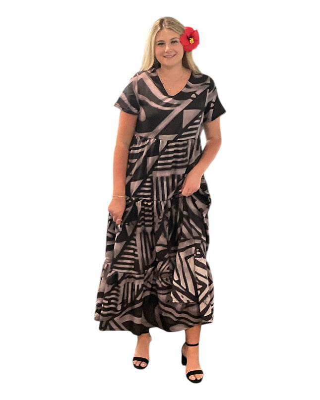 CHIFFON EMPIRE WAIST MAXI DRESS