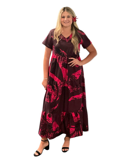 CHIFFON EMPIRE WAIST MAXI DRESS