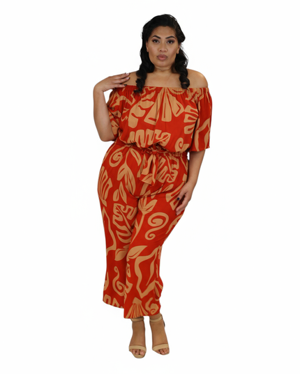 Plus Size Off-Shoulder Jumpsuit