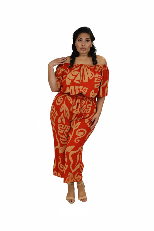 Plus Size Off-Shoulder Jumpsuit