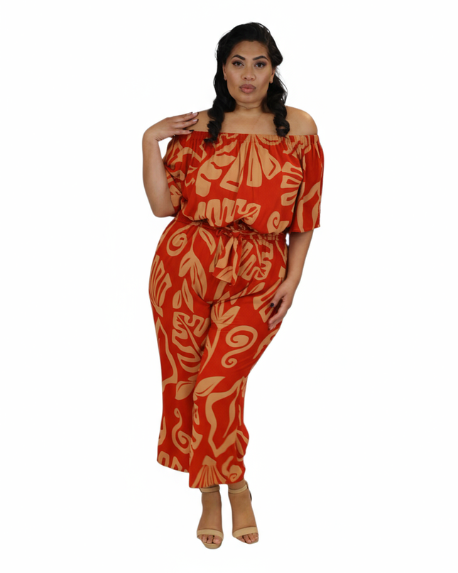 Plus Size Off-Shoulder Jumpsuit