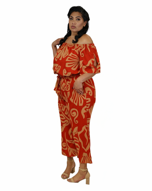 Plus Size Off-Shoulder Jumpsuit