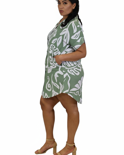 Island Escape Rayon Shirt Dress