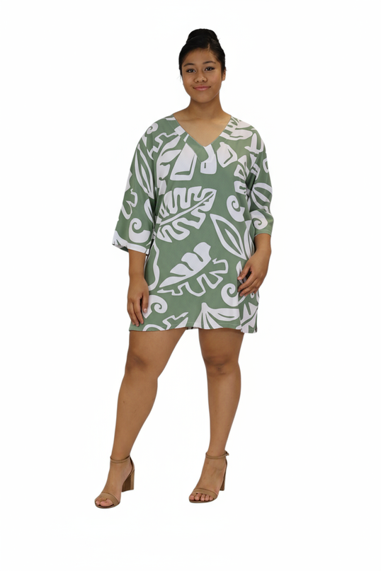 Island Breeze V-Neck Kaftan Top