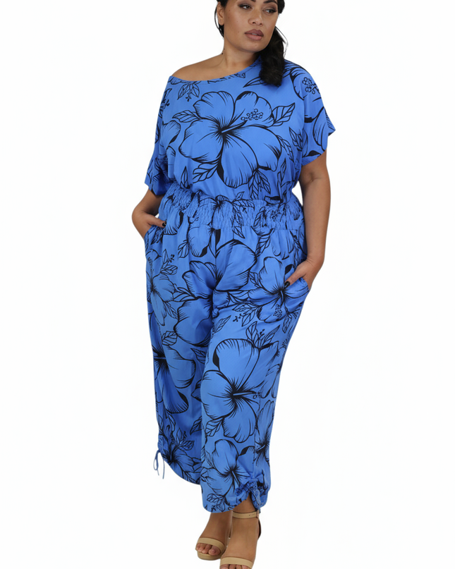 Blue Hibiscus Two-Piece Set