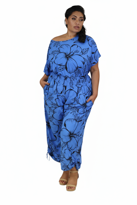 Blue Hibiscus Two-Piece Set