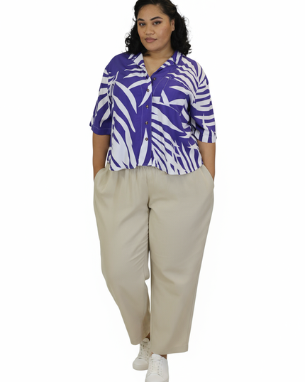 Fern Print Rayon Shirt Top