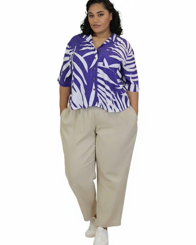 Fern Print Rayon Shirt Top