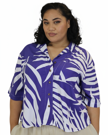 Fern Print Rayon Shirt Top