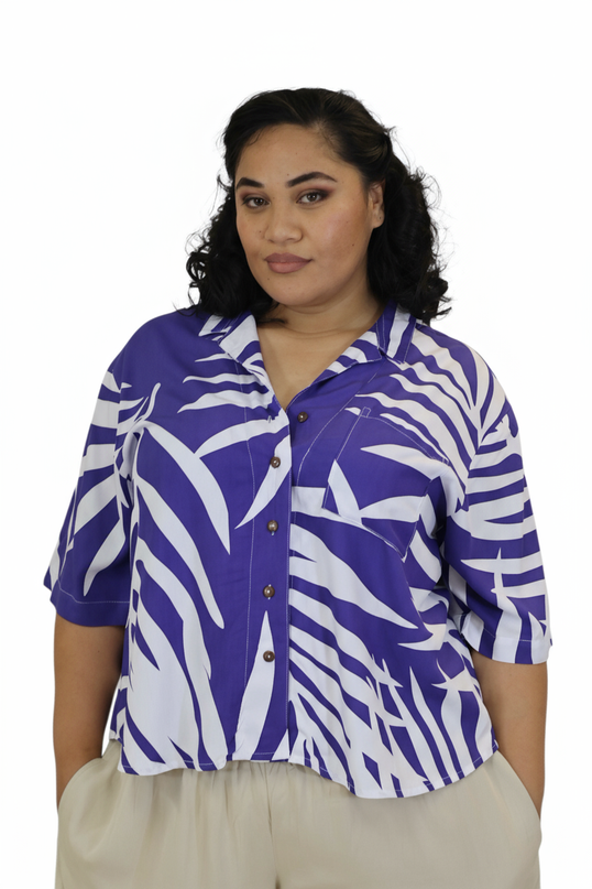 Fern Print Rayon Shirt Top